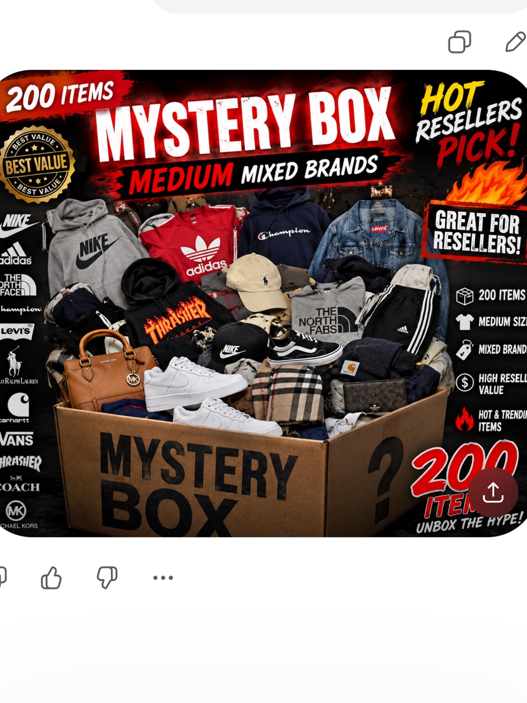 Mystery Box Mixed Brand Clothing - Black, White, Red & Tan Accents